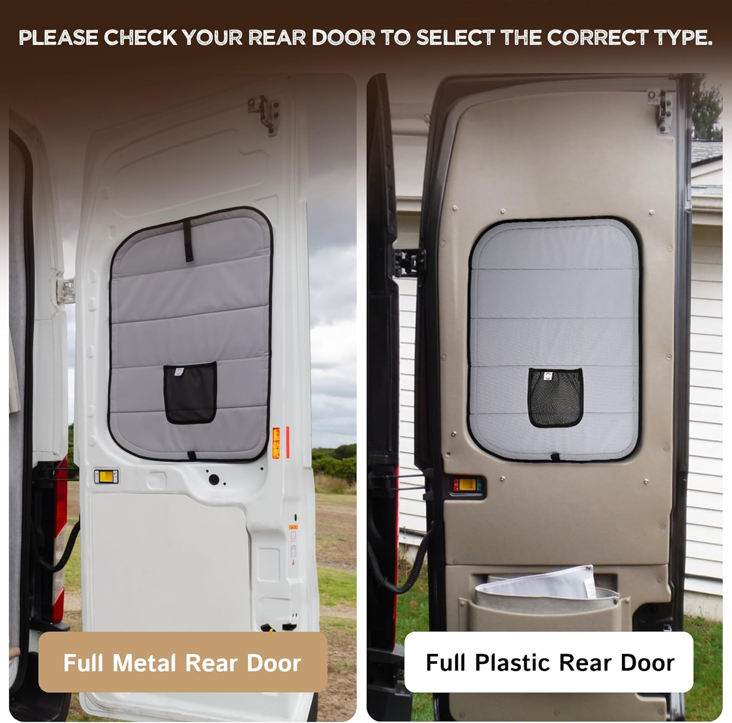 Living in a Bubble Insulated Blackout Rear Door Window Covers for Ford Transit 2015-Current Full Metal Door (Pair). Van Life Essentials & Camper Accessories